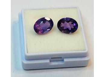 Pair Of 2 - 2 Carat ---8x6mm Oval Cut Amethyst Loose Gemstone