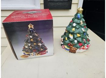 Auction Item #51: Trimmings Etc. Ceramic Christmas Tree Cookie Jar In Original Box