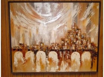 Original Signed 5' X 4' Stephen Kaye Oil On Canvas Painting