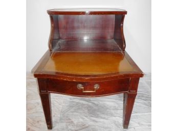Mahogany End Table With Gold Inlay