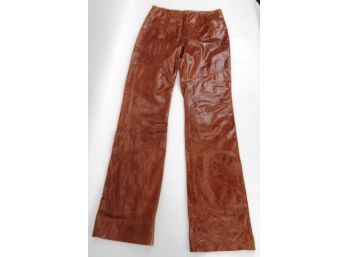Pelle Studio Brown Genuine Leather Women's Pants Size 8 NWT