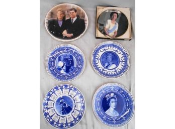Lot Of 6 British Royalty Commemorative Plates, Mostly Queen Elizabeth Wedgewood