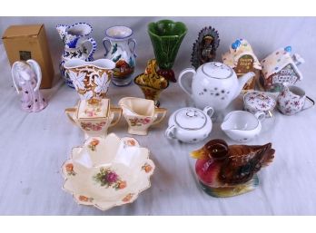 Lot Of 18 China, Porcelain & Miscellaneous Decorative Collectibles