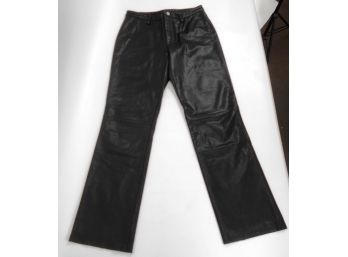 Brand New Banana Republic Black Genuine Leather Women’s Pants Size 6