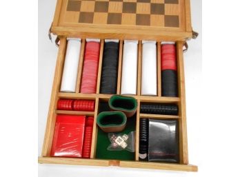 Wooden Game (Checkers/Backgammon/Dice/Poker) Box