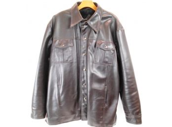 Windcrest Brown Faux Leather Jacket Size XL