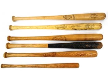 Lot Of 6 Wooden Baseball Bats