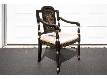 Black & Gold Ornate Arm Chair