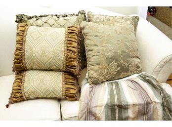 Assorted Pillows And Custom Dust Ruffle
