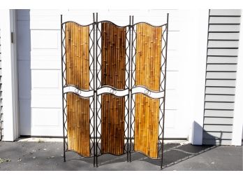 Wrought Iron & Bamboo Room Divider