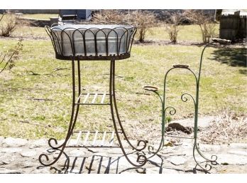 Galvanized Beverage Stand And Plant Stand