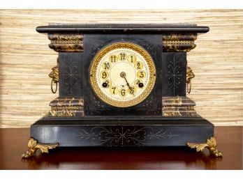Black & Gold Mantle Clock