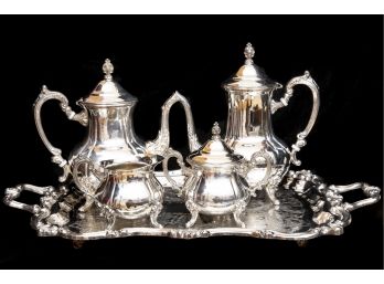 Silverplate Tea Set And Tray