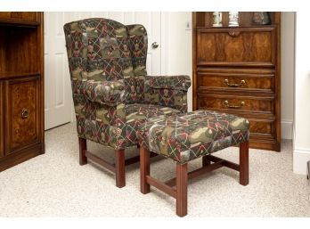 Golf Themed Upholstered Chair And Ottoman