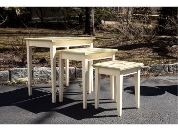 Three Hand-Painted  Nesting Tables