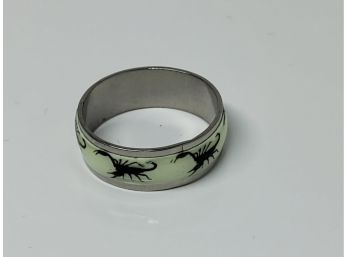 Glow In The Dark Scorpion Design Stainless Steel Band Size 9