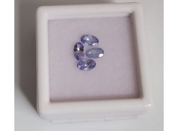0.81 CTW Genuine Oval Tanzanite Loose (4) Gemstones