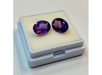 Pair Of 2 - 3 Carat ---8x6mm Oval Cut Amethyst Loose Gemstone