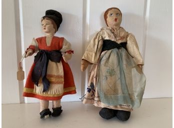 Two Soft Antique Dolls Made In Italy  (1930's)