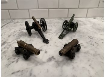 Group Of Four Vintage Cast Iron Cannons