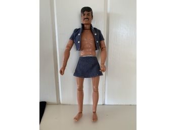 1973 Lone Ranger Doll In Denim Skirt And Jacket