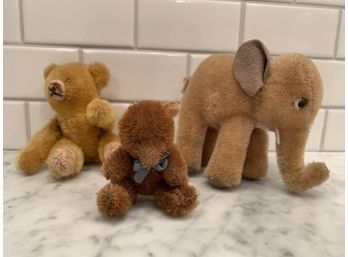 Trio Of Antique Small Animals - Likely Steiff