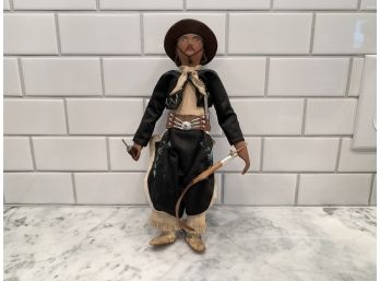 Antique Mexican Gaucho Figure With Leather Details (1930's)