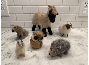 Group Of Vintage Woolen Animals