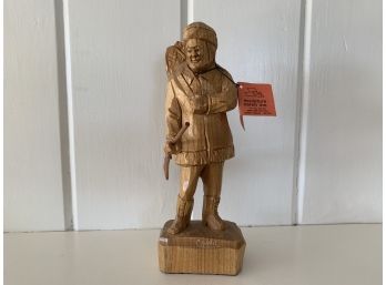 Caron Folk Art Carved Canadian Native Figure