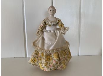 Porcelain Doll In Colonial Outfit