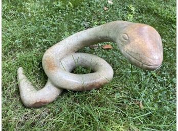 Rare And Exquisite Artist- Sculpted Stone Coiled Snake         52/ SR