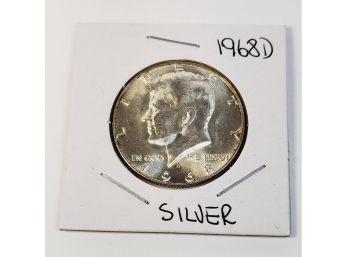 1968-D Kennedy Half Dollar Silver  Uncirculated (a Little Toning On Bottom)