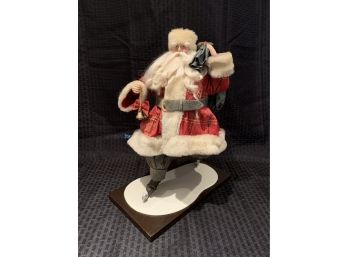 S93  Large Silvestri Santa Claus Figure On Ice Skates