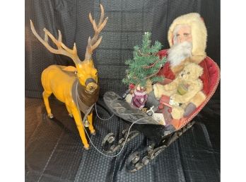 Santa 1 Gramma Dodi Large Santa On Sleigh With Reindeer