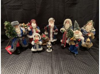 S15  Lot Of Santa Claus Figures -  Blue