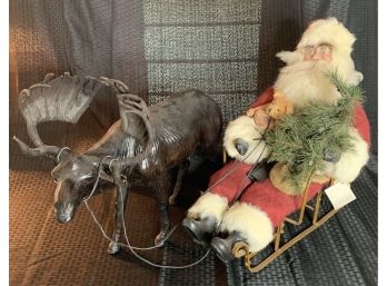 Santa 5  Gramma Dodi Collection Santa In Sleigh With Reindeer