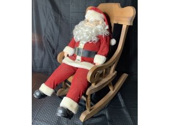 Santa 10 Large Plastic Santa In Rocking Chair