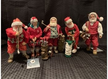 S8  Lot Of Santa Claus Figures - Golf Related