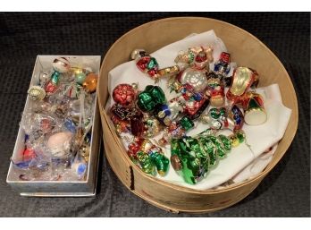 S108  Large Lot Of Glass Christmas Ornaments