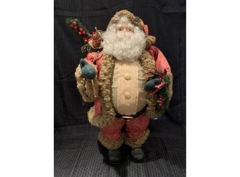 S95  Large Santa Claus Figure With Tree Standing On Snow
