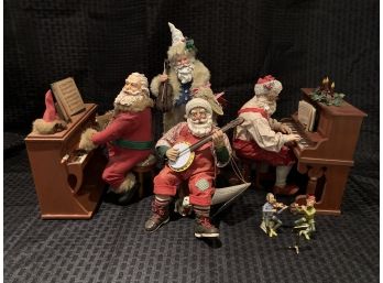 S13  Lot Of Santa Claus Figures - Piano & Music Related
