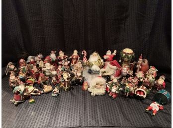 S77  Large Lot Of Santa Claus Related & Other Ornaments