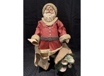 S90  Large Midwest Imports Santa Claus Figure With List