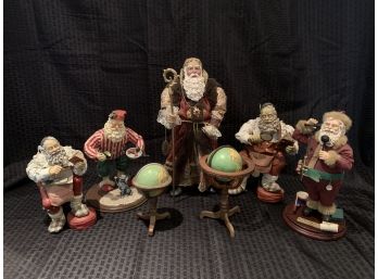 S62  Lot Of Santa Claus Figures - With Globes