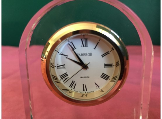 Faberge Small Crystal Mantle Clock
