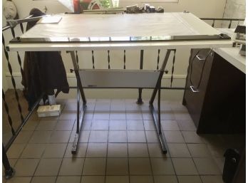 Drafting Table  With Attached Accessory Tray In Back