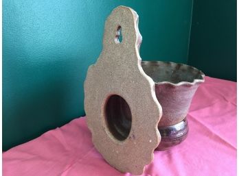 Ceramic Wall Planter And Small Glazed Pot