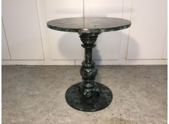 Faux Marble Small Wooden Pedestal Table