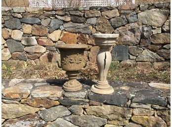 Urn Form Resin Pot And Resin Pedestal Base