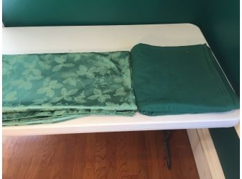 Two Large Green Rectangle Tablecloths